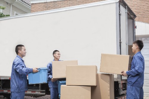 Large truck hire for furniture and boxes in a Fulham street