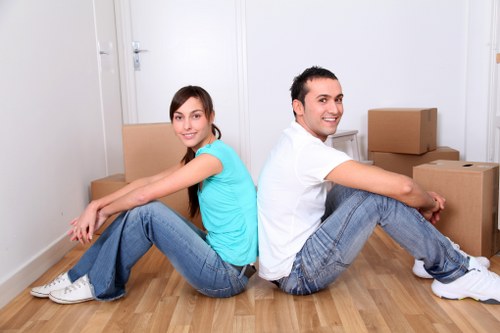 Prepared boxes and wrapped furniture ready for same day removals in Fulham